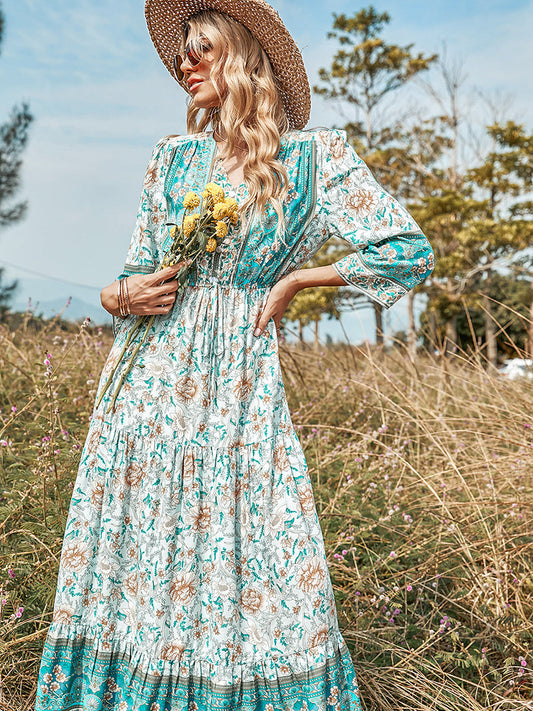 Dress MW | Zielony nadruk