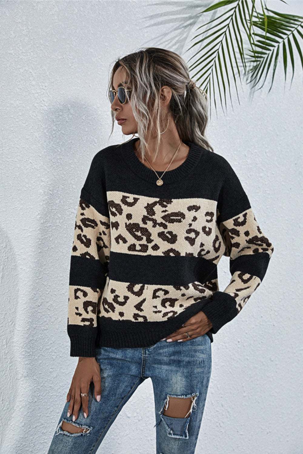 Sweter damski w panterkę