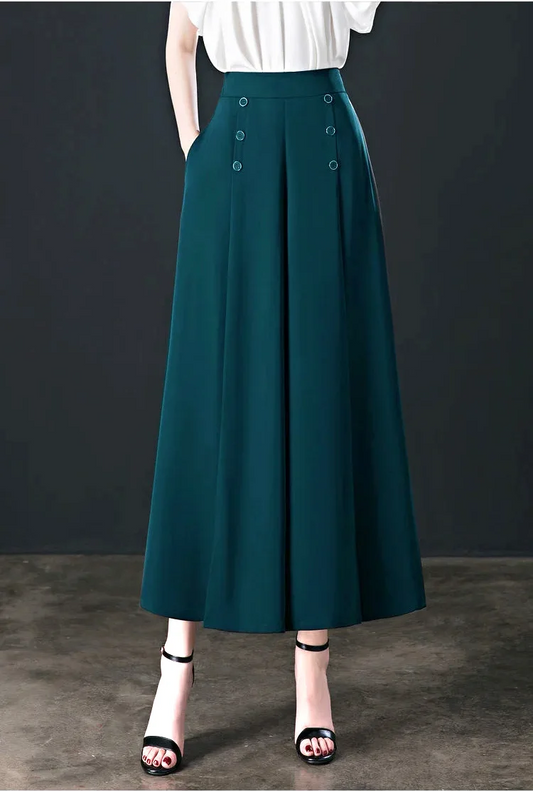 Kameya - Eleganckie spodnie damskie zapinane na guziki