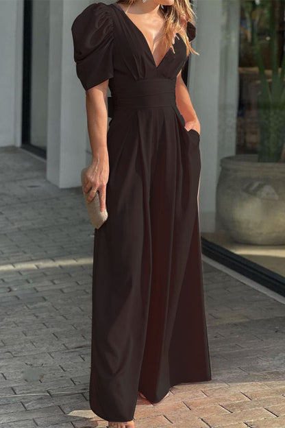 Casual simplicity sturdy-V-neck luźne kombinezony (5 kolorów)