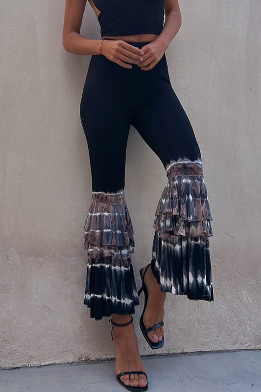 Spodnie Casual Solid Patchwork Skinny High Waist Speaker Patchwork bottoms