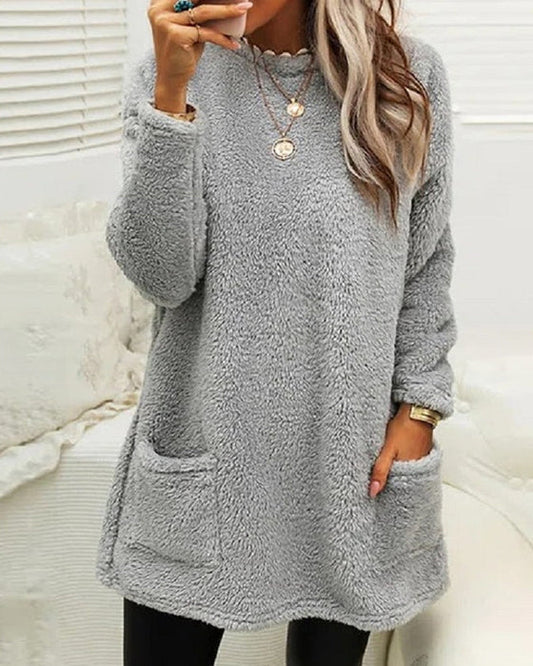 Sweter damski z kieszeniami