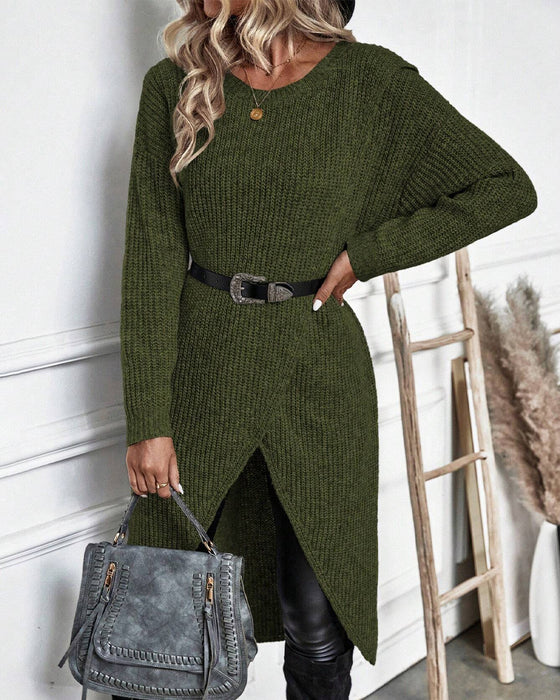 Cela - jednokolorowa sukienka sweter