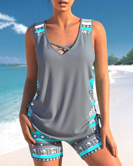 Tankini z geometrycznym wzorem