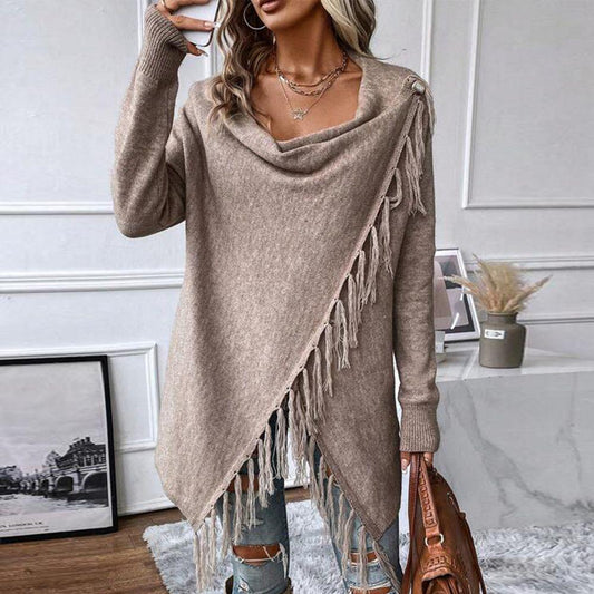 Sweter z okrągłym dekoltem i zapięciem na guziki: wyrafinowany styl na co dzień