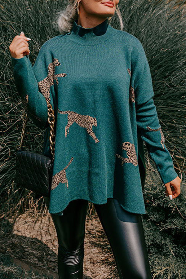 Sweter Wolja | Dzianinowy sweter damski w panterkę