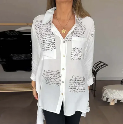 Helena - Elegancka i wygodna bluzka zapinana na guziki