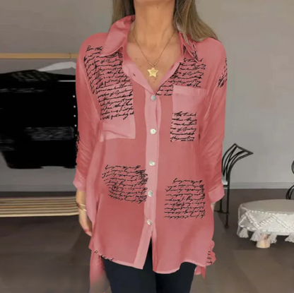 Helena - Elegancka i wygodna bluzka zapinana na guziki