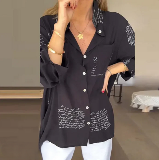 Helena - Elegancka i wygodna bluzka zapinana na guziki
