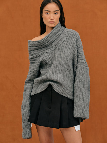 Sweter damski oversize z dzianiny