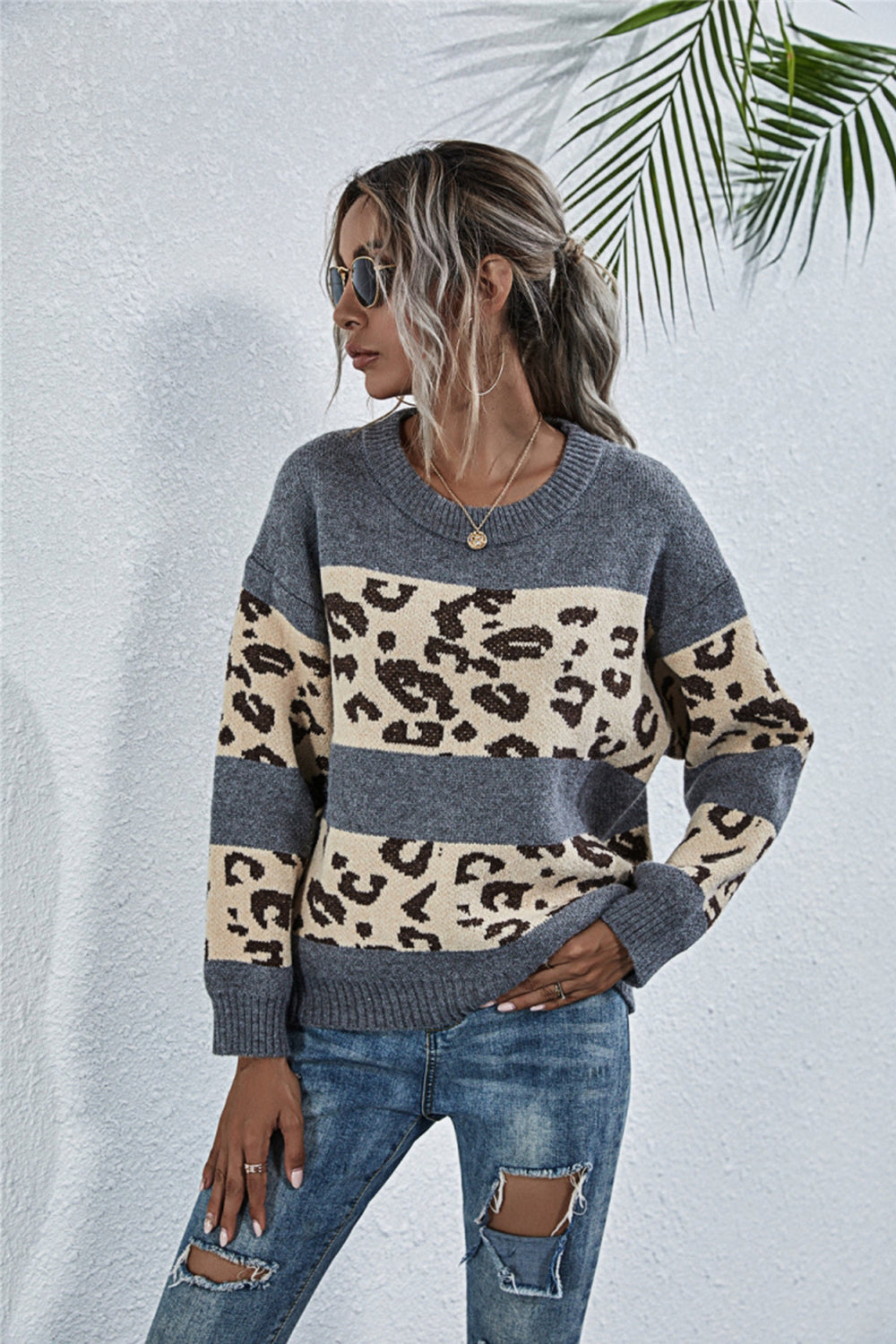 Sweter damski w panterkę