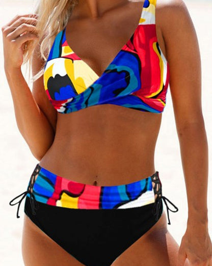 Kolorowy kostium kąpielowy bikini