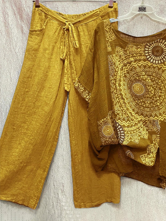 DwuczÄ™Å›ciowy zestaw z luÅºnym nadrukiem w stylu bohemy