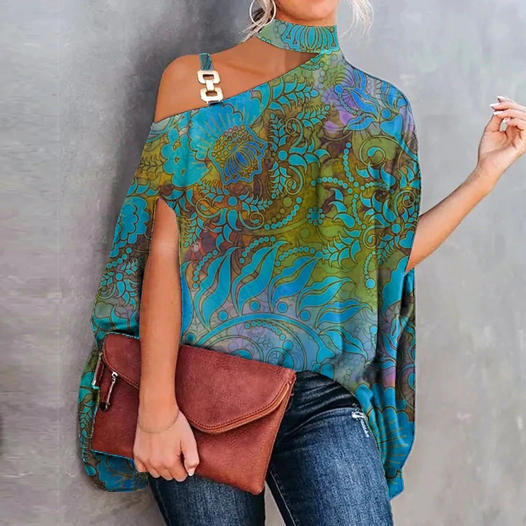 Diana - Bluzka z nadrukiem w stylu vintage