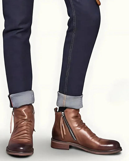 Klasyczne, eleganckie buty męskie z zamkiem błyskawicznym