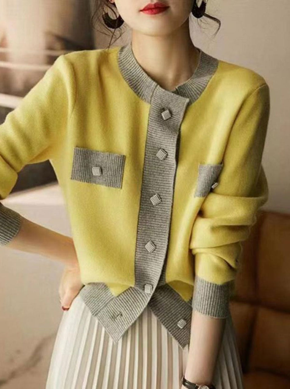 Verline | Elegancka i wygodna damska kamizelka w stylu retro z dzianiny patchworkowej