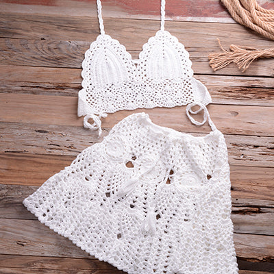 Elodie - Stylowy szydełkowy komplet bikini dla kobiet