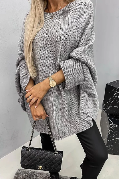 Stylowy sweter z okrągłym dekoltem zapewniający przytulny wygląd
