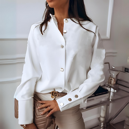 Christien - Elegancka bluzka damska z guzikami