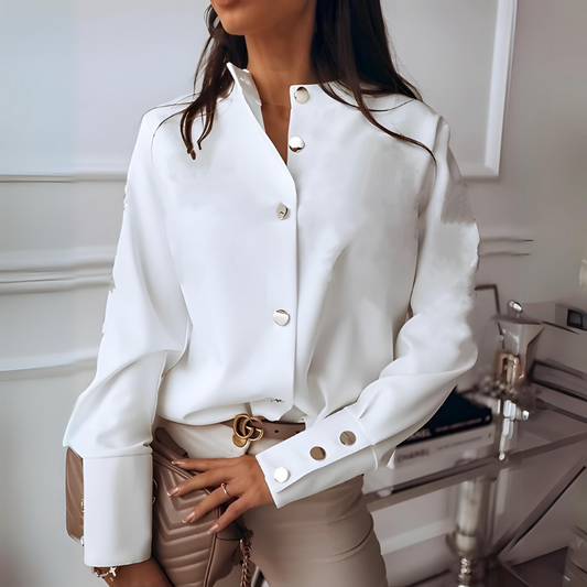 Christien - Elegancka bluzka damska z guzikami