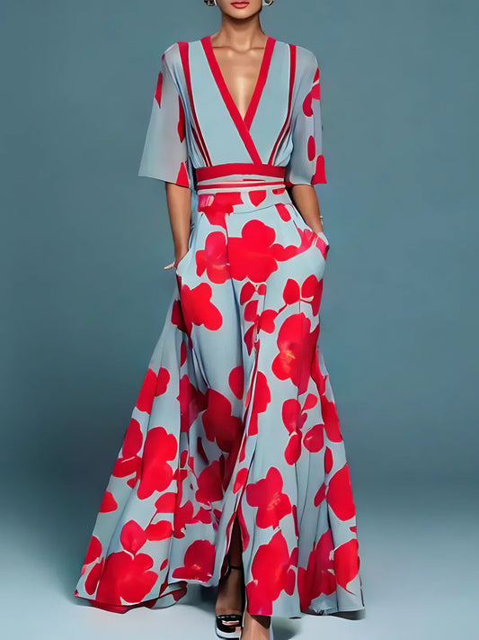 Elegancka sukienka w kwiaty do torebki