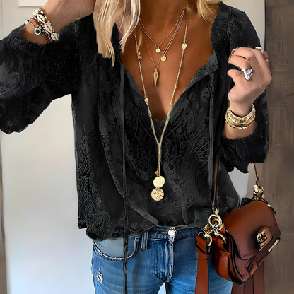 Jill - Damska szydełkowa bluzka boho