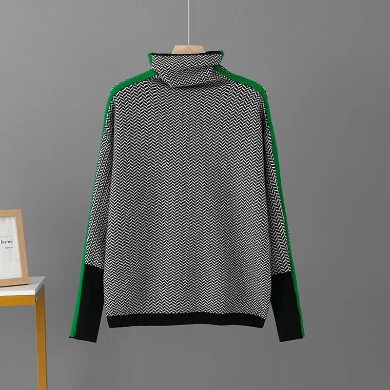 Wzorzysty sweter damski