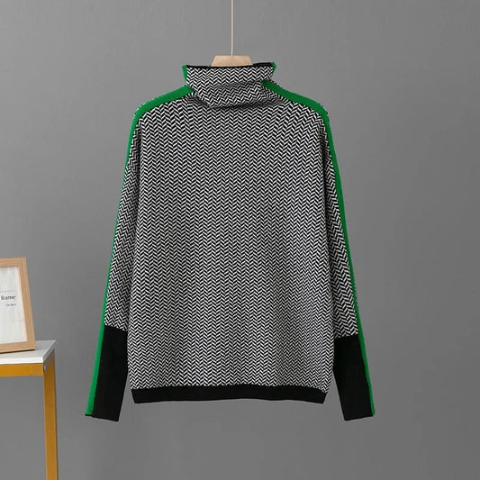 Wzorzysty sweter damski