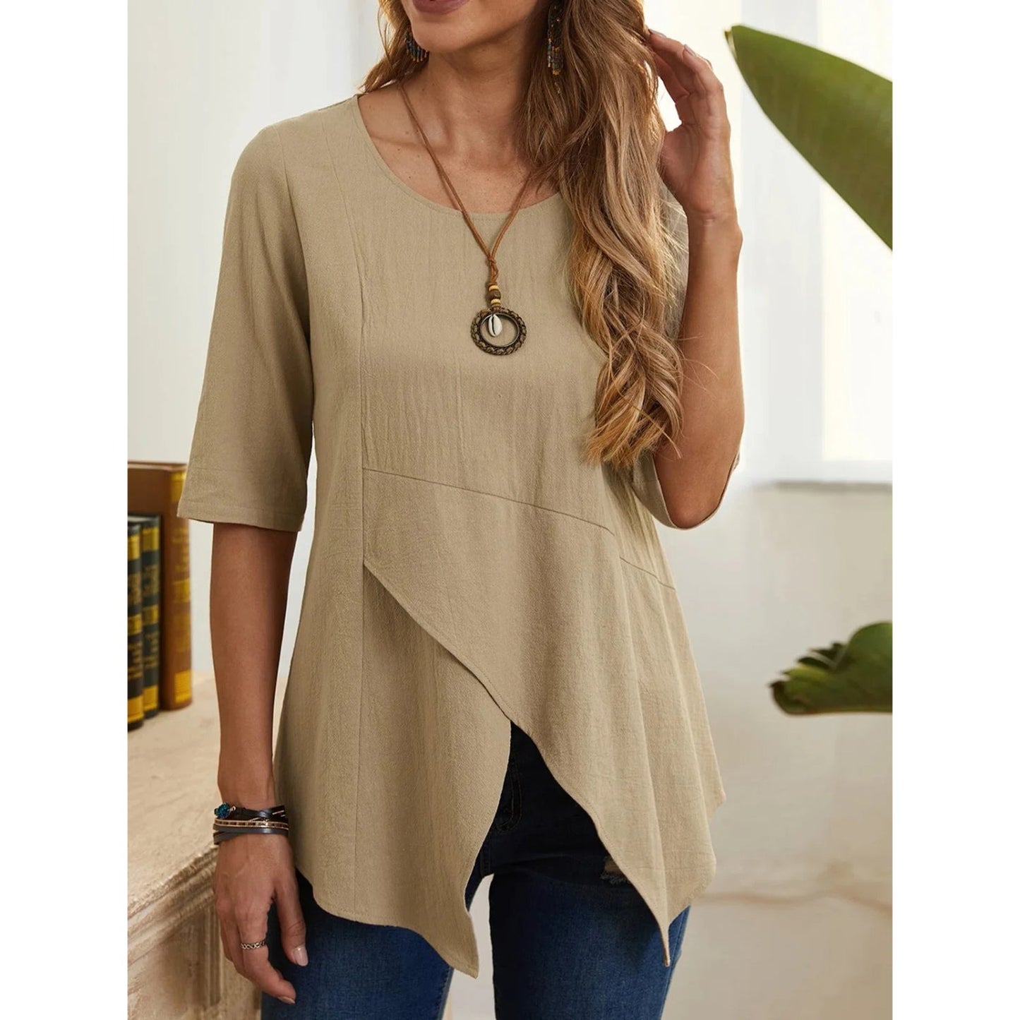 ByLina - Bluzka z dekoltem o-neck