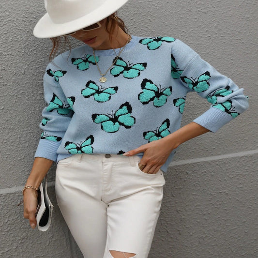 Sweter w motyle