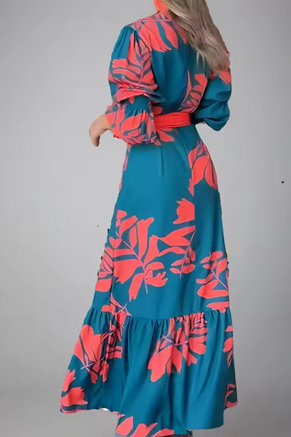 Aria | Damska sukienka maxi boho z dekoltem w serek