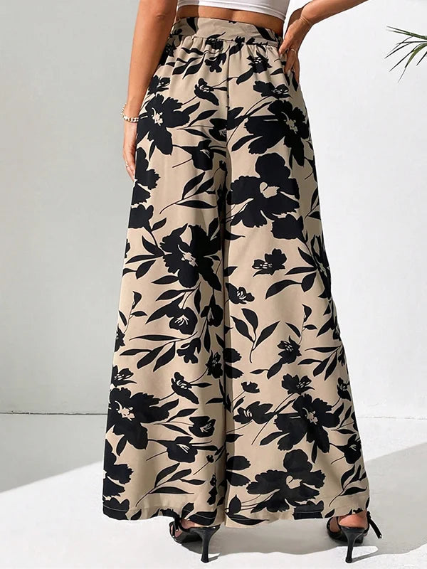 Sophia | Szerokie spodnie z kwiatowym nadrukiem | Elegancki styl | Przewiewny materiał