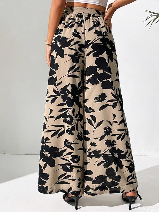 Sophia | Szerokie spodnie z kwiatowym nadrukiem | Elegancki styl | Przewiewny materiał