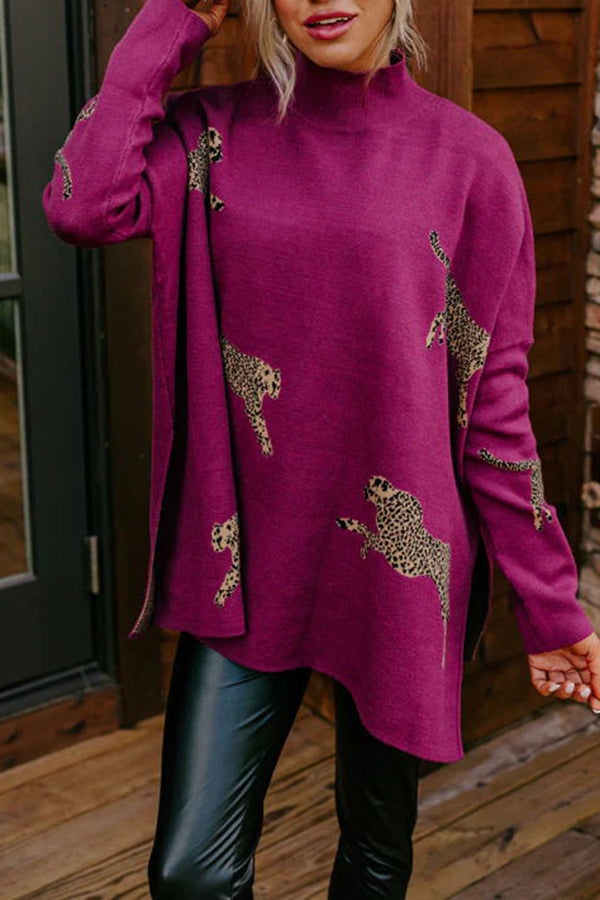 Sweter Wolja | Dzianinowy sweter damski w panterkę