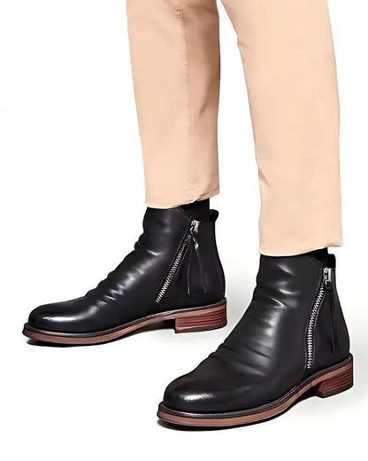 Klasyczne, eleganckie buty męskie z zamkiem błyskawicznym