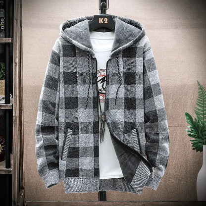 "Elegancka kurtka w kratę dla modnego stylu"