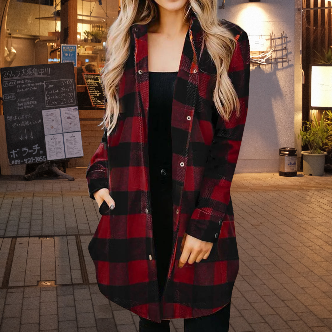 Elena - Elegancka koszula w kratę dla kobiet