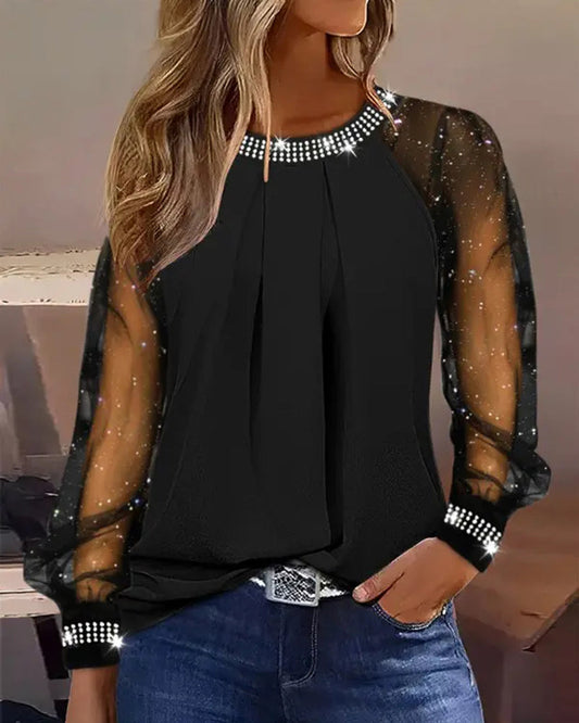 Ilse | Stylowy top z siateczki z cekinami