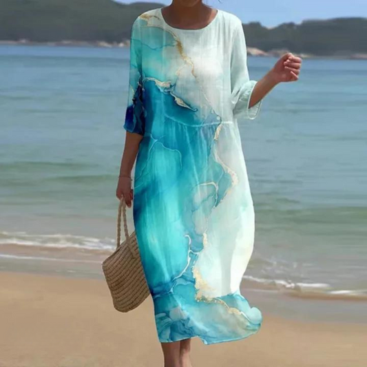 Elegancka sukienka zakrywająca brzuch