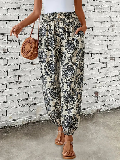 Naomi | Szerokie spodnie z nadrukiem w stylu boho | Luźne i stylowe | Przewiewny materiał