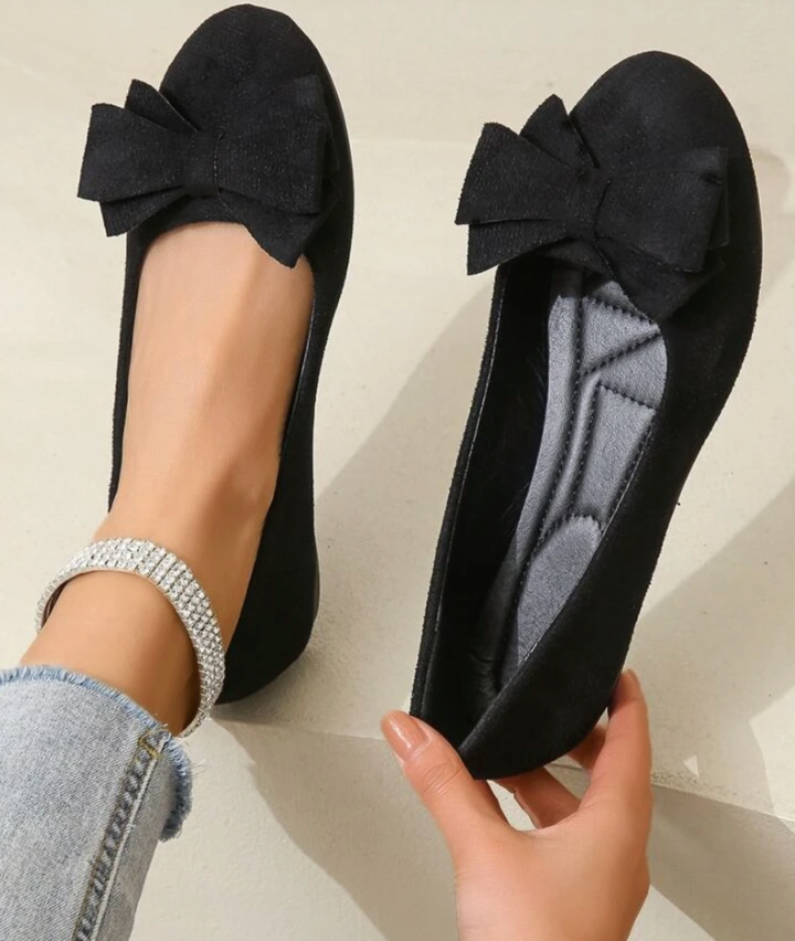 Ortopedyczne płaskie buty damskie z kokardą - Rayna