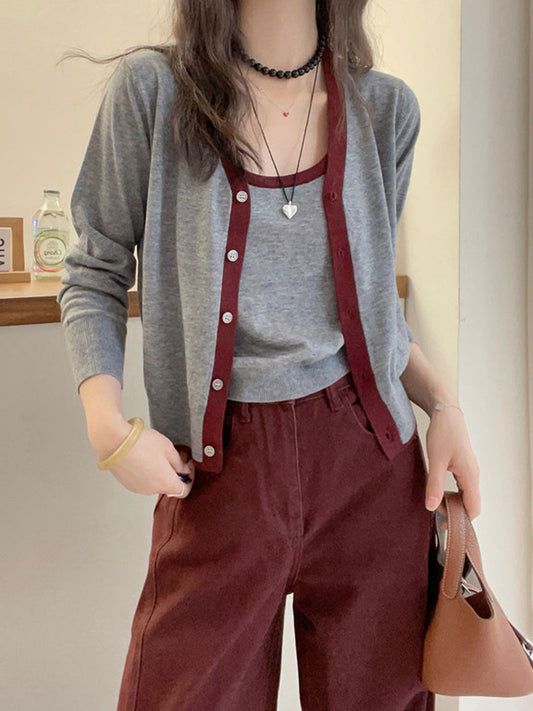 Elvia Cardigan | Casualowy zestaw kardigan z dzianiny