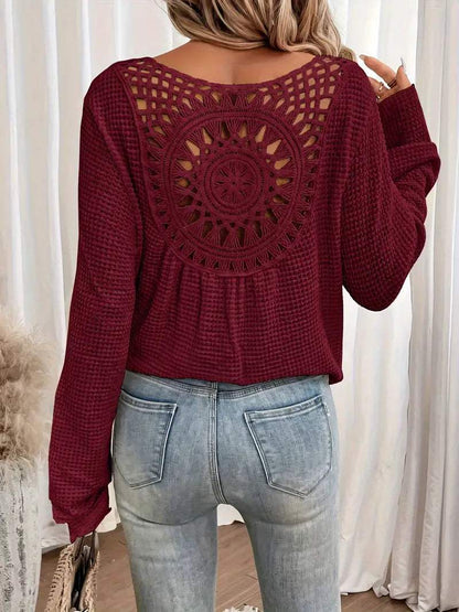 Sweter damski z dzianiny V-Neck