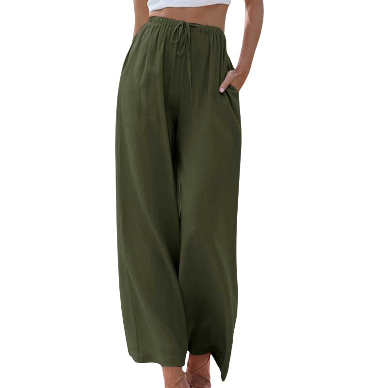 Mila | Szerokie spodnie ze sznurkiem | Casual Comfort | Przewiewna wiskoza