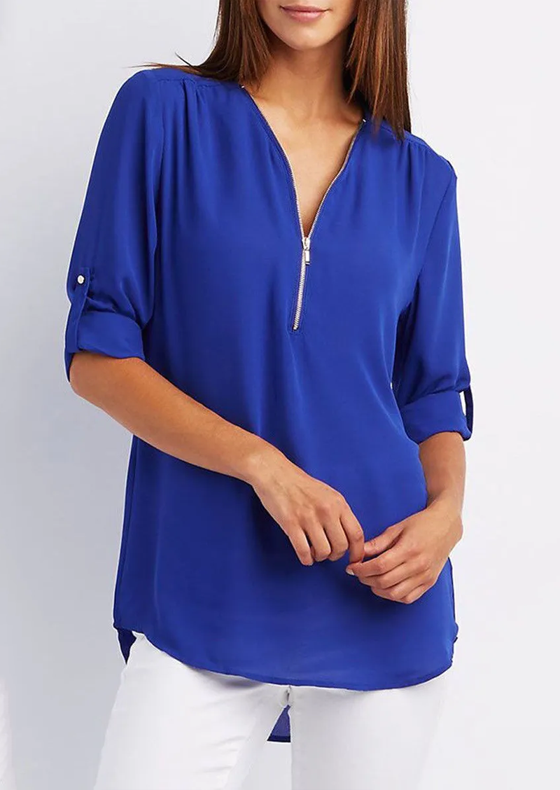 Leona | Elegancka bluzka z dekoltem w szpic dla kobiet