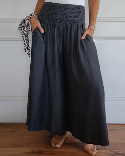 Sofia | Przewiewne spodnie boho | Stylowe i luźne | Smock Waist