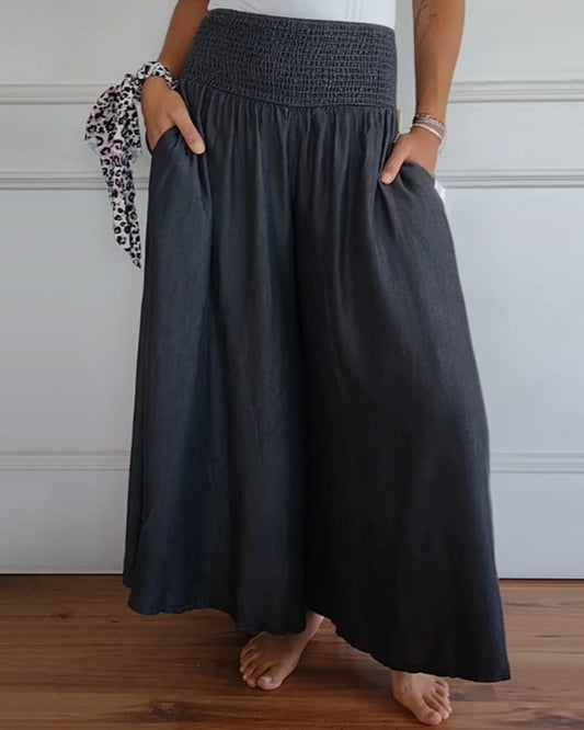 Sofia | Przewiewne spodnie boho | Stylowe i luźne | Smock Waist