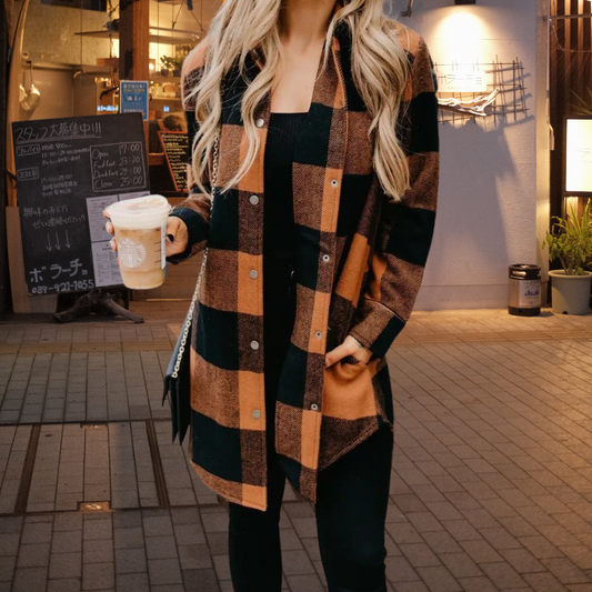 Elena - Elegancka koszula w kratę dla kobiet