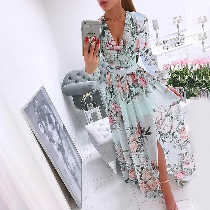 Celeste - Elegancka sukienka z długim rękawem w stylu boho