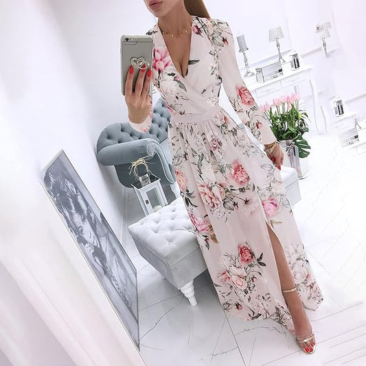 Celeste - Elegancka sukienka z długim rękawem w stylu boho